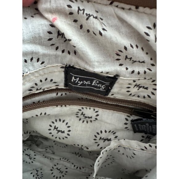 Myra Bag Sand Weaver Shoulder Purse Upcycled Canvas & Aged Leather Boho western - Picture 12 of 15